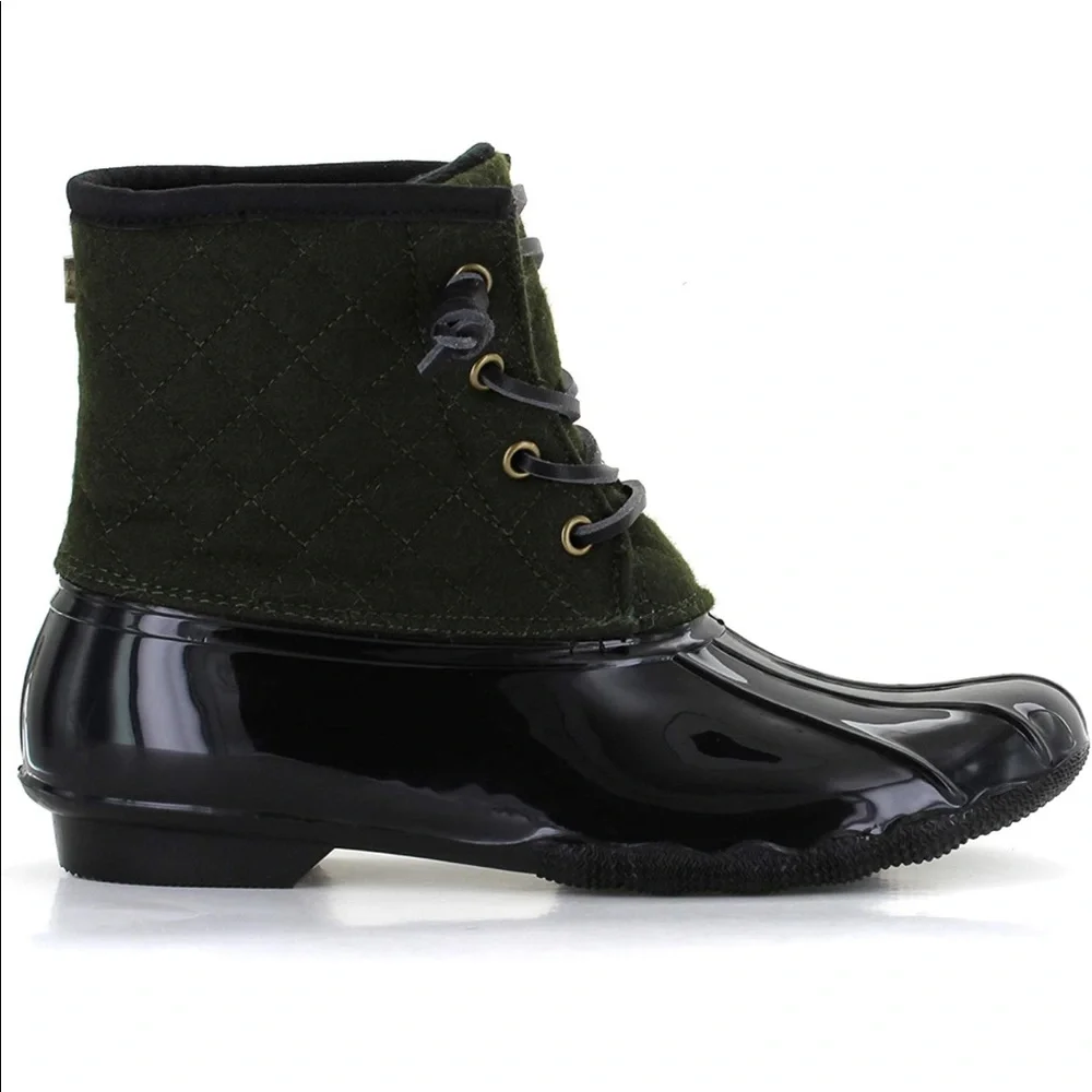 Seven7 Goose Emboss Wool Rain Boot Two-Tone‎